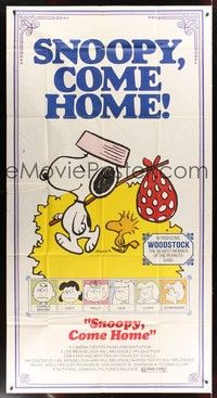 5p676 SNOOPY COME HOME 3sh '72 Peanuts, Charlie Brown, great Schulz art of Snoopy & Woodstock!