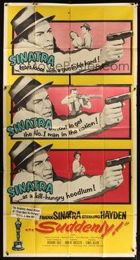5p686 SUDDENLY 3sh '54 would-be savage sensation-hungry Presidential assassin Frank Sinatra!