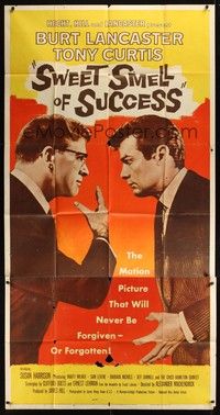 5p695 SWEET SMELL OF SUCCESS 3sh '57 Burt Lancaster as J.J. Hunsecker, Tony Curtis as Sidney Falco