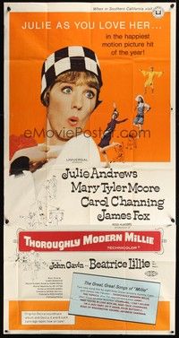 5p716 THOROUGHLY MODERN MILLIE 3sh '67 image of singing & dancing Julie Andrews!