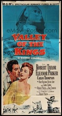 5p741 VALLEY OF THE KINGS 3sh '54 Robert Taylor & Eleanor Parker by Sphinx in Egypt!