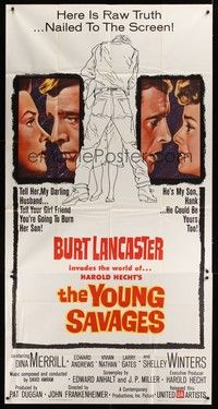 5p762 YOUNG SAVAGES 3sh '61 Burt Lancaster, John Frankenheimer, produced by Harold Hecht!