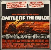 5p117 BATTLE OF THE BULGE 6sh '66 Henry Fonda, Robert Shaw, cool Jack Thurston tank art!