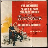 5p127 BUCCANEER 6sh '58 Yul Brynner, Charlton Heston, directed by Anthony Quinn!