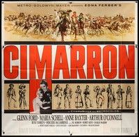 5p136 CIMARRON 6sh '60 directed by Anthony Mann, Glenn Ford, Maria Schell, cool artwork!