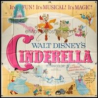 5p137 CINDERELLA 6sh R65 Walt Disney classic romantic musical fantasy cartoon!