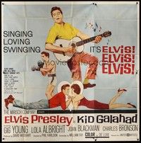 5p181 KID GALAHAD 6sh '62 art of Elvis Presley singing with guitar, boxing, and romancing!