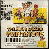 5p194 MAN CALLED FLINTSTONE 6sh '66 Hanna-Barbera, Fred, Barney, Wilma & Betty, spy spoof!