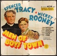 5p202 MEN OF BOYS TOWN 6sh '41 artwork of Spencer Tracy as Father Flanagan with Mickey Rooney!
