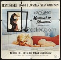 5p203 MOMENT TO MOMENT 6sh '65 close up of sexy Jean Seberg laying on bed in a moment of weakness!