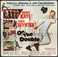 5p210 ON THE DOUBLE 6sh '61 full-length wacky Danny Kaye, plus sexy Diana Dors in bubbles!