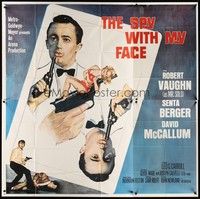 5p239 SPY WITH MY FACE 6sh '66 Robert Vaughn, Man from UNCLE, cool playing card design!