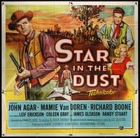 5p240 STAR IN THE DUST 6sh '56 John Agar, sexy Van Doren, a story of the most desperate gamble!