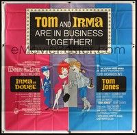 5p251 TOM JONES/IRMA LA DOUCE 6sh '66 cool cartoon art of Tom meeting Irma on the street!
