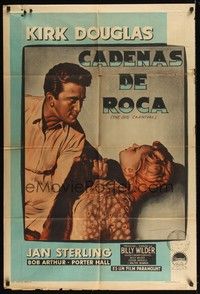 5p274 ACE IN THE HOLE Argentinean '51 Billy Wilder classic, Kirk Douglas choking Jan Sterling!