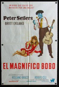 5p289 BOBO Argentinean '67 wacky image of blue matador Peter Sellers & sexy Britt Ekland!