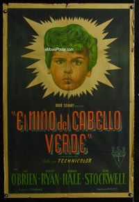 5p292 BOY WITH GREEN HAIR Argentinean '48 huge headshot of Dean Stockwell who wants to end war!
