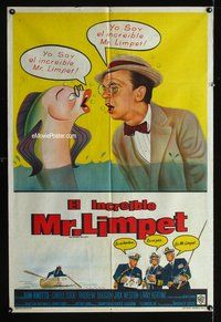 5p330 INCREDIBLE MR. LIMPET Argentinean '64 wacky Don Knotts turns into a cartoon fish!