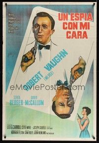 5p373 SPY WITH MY FACE Argentinean '66 Robert Vaughn, Man from UNCLE, cool playing card design!