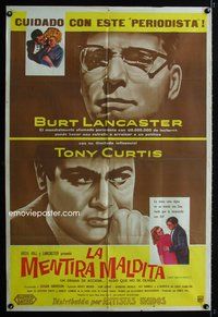 5p380 SWEET SMELL OF SUCCESS Argentinean '57 Burt Lancaster as Hunsecker, Tony Curtis as Falco!
