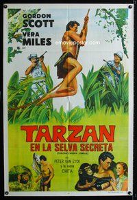 5p383 TARZAN'S HIDDEN JUNGLE Argentinean '55 Vera Miles, Gordon Scott as Tarzan!