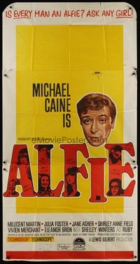 5p049 ALFIE Aust 3sh '66 British cad Michael Caine loves them and leaves them, ask any girl!