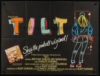 5p107 TILT British quad '79 Brooke Shields is America's pinball wizard, cool artwork!