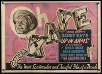 5p111 UP IN ARMS British quad '44 Danny Kaye & sexy Dinah Shore, half-dressed Goldwyn Girls!