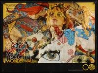 5p112 WONDERWALL 2-sided British quad '68 Jane Birkin, LSD, cool fold-out pressbook poster!