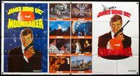 5p003 MOONRAKER 1-stop poster '79 art of Roger Moore as James Bond in outer space!