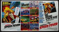 5p026 SPEED FEVER 1-stop poster '78 Mario Andretti, Fittipaldi, Formula One racing artwork!