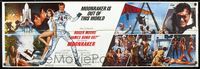 5p005 MOONRAKER banner '79 art of Roger Moore as James Bond by Daniel Gouzee!