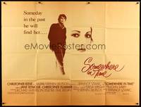 5p039 SOMEWHERE IN TIME subway poster '80 Christopher Reeve, Jane Seymour, cult classic!