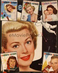 5r033 LOT OF 6 MODERN SCREEN MAGAZINES lot '48 - '49 Lana Turner, Betty Grable, Esther Williams+more