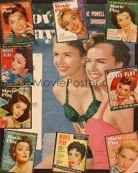 5r036 LOT OF 10 MOVIE PLAY MAGAZINES lot '53 - '56 Debbie Reynolds, Liz Taylor, Terry Moore + more!