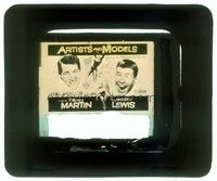 5r039 ARTISTS & MODELS glass slide '55 Dean Martin & Jerry Lewis, sexy Shirley MacLaine!