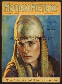 5r110 MOTION PICTURE magazine June 1926 cool portrait of Ramon Novarro w/helmet by Marland Stone!