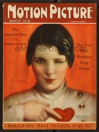 5r107 MOTION PICTURE magazine March 1926 great winking close up of Leatrice Joy by Marland Stone!