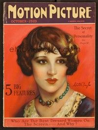 5r114 MOTION PICTURE magazine October 1926 head & shoulders c/u of Estelle Taylor by Marland Stone!