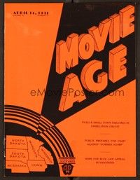 5r090 MOVIE AGE exhibitor magazine April 14, 1931 incredible 2-page Mickey Mouse ad!