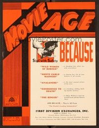 5r093 MOVIE AGE exhibitor magazine August 4, 1932 2-page ad from Warner Bros. with 24-sheets!