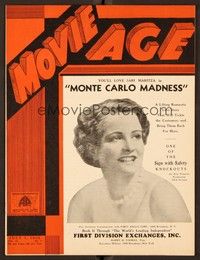 5r091 MOVIE AGE exhibitor magazine July 7, 1932 pretty Sari Maritza in Monte Carlo Madness!