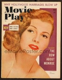 5r159 MOVIE PLAY magazine March 1954 sexy Rita Hayworth, plus great story on Marilyn Monroe!