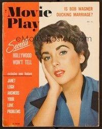 5r160 MOVIE PLAY magazine May 1954 head & shoulders close up of Elizabeth Taylor from Rhapsody!