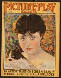 5r132 PICTURE PLAY magazine July 1926 art of pretty Marie Prevost & cat by Philip Andre!