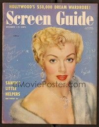 5r157 SCREEN GUIDE magazine December 1950 sexy Lana Turner with fur & jewels from Mr. Imperium!