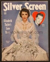 5r163 SILVER SCREEN magazine June 1950 Elizabeth Taylor from Father of the Bride w/Nicky Hilton!