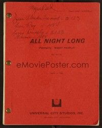 5r211 ALL NIGHT LONG revised final draft script April 17, 1980, screenplay by W.D. Richter!
