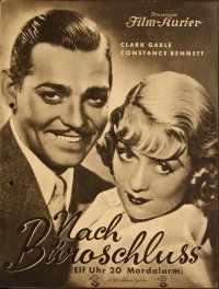 5r185 AFTER OFFICE HOURS German program '35 different images of Clark Gable & Constance Bennett!