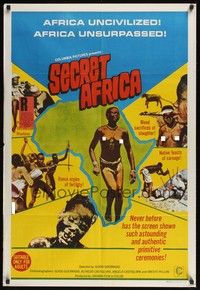 5s180 SECRET AFRICA Aust 1sh '69 Africa Segreta, documentary, images of natives!